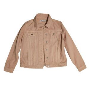 Zara Denim Jacket Pink Cropped Size M